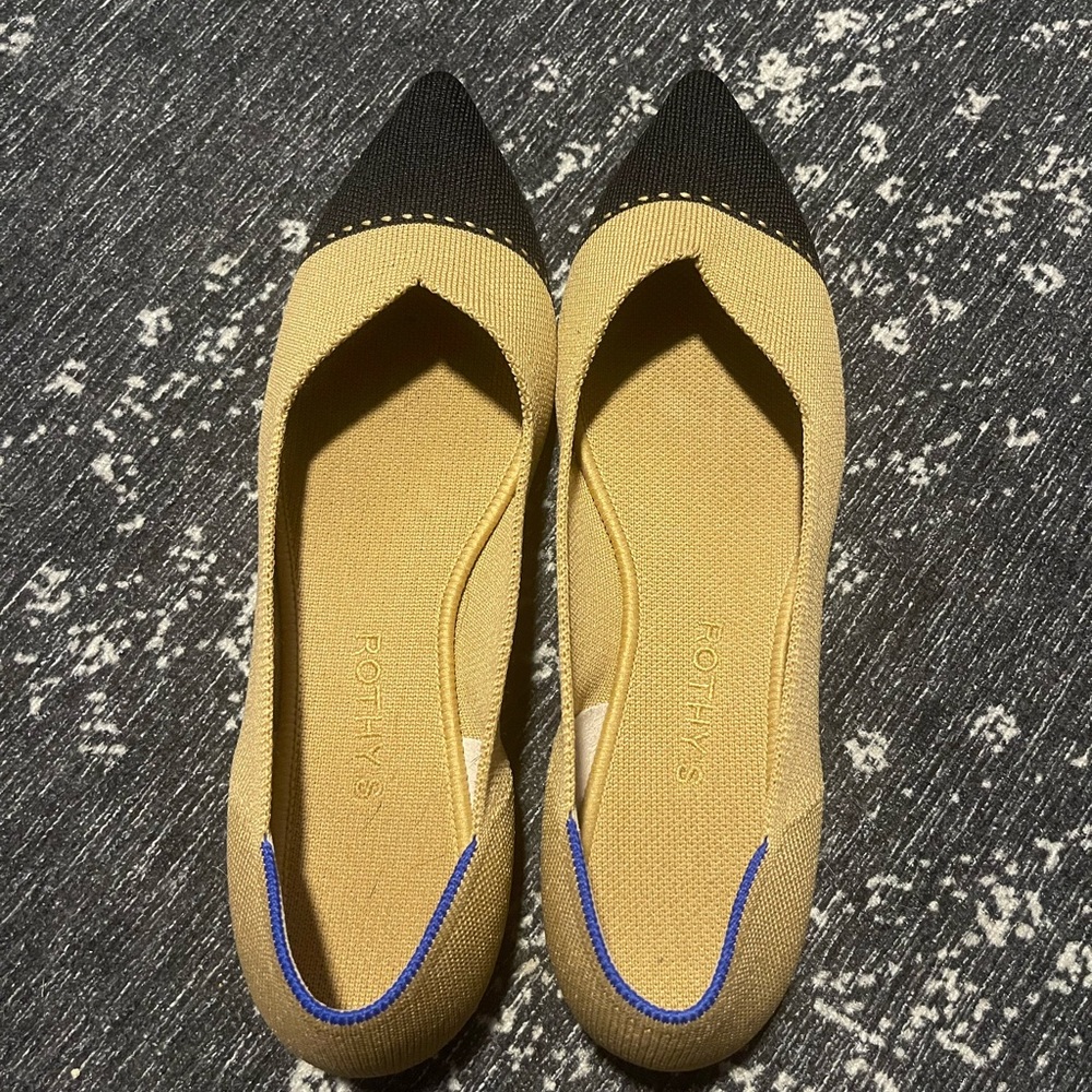 Rothy's Camel and Black Ballet Flats 10.5